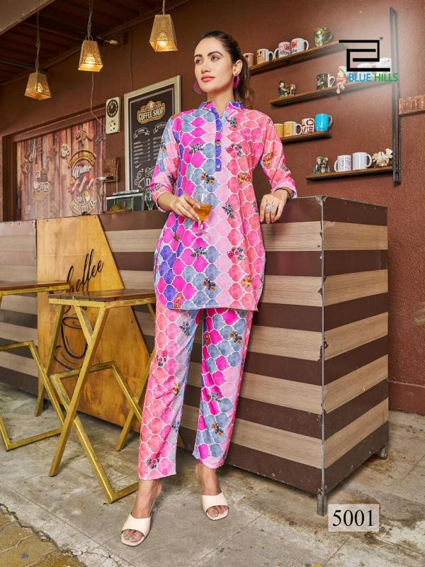 Blue Hills Airport Look Vol 5 linen Digital Printed Kurti With Bottom